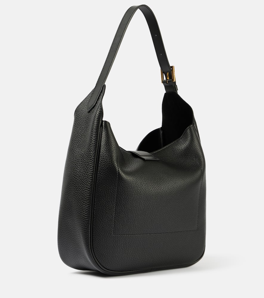 Tom Ford Monarch Medium Leather Tote Bag In Black
