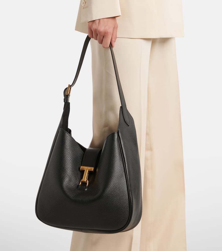 Tom Ford Monarch Medium Leather Tote Bag In Black