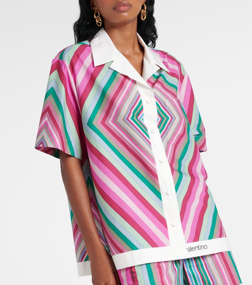 Valentino Stripe-print Cotton Shirt In Multicolor