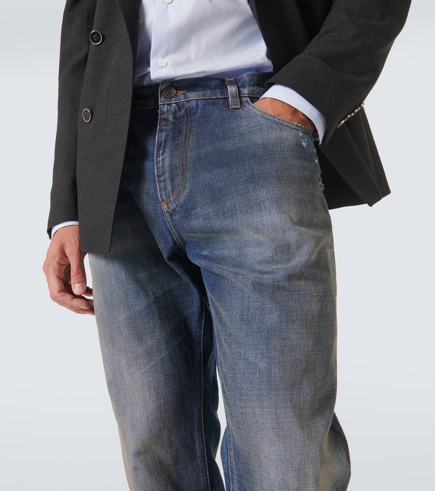 Dolce & Gabbana Distressed Slim Jeans In Blau