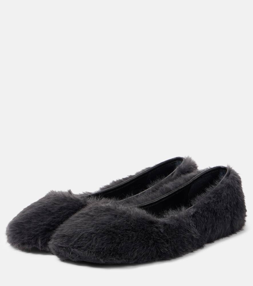 Clergerie Masha Faux Fur Ballet Flats In Black