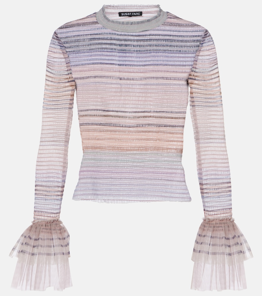 Susan Fang Top in tulle con stampa