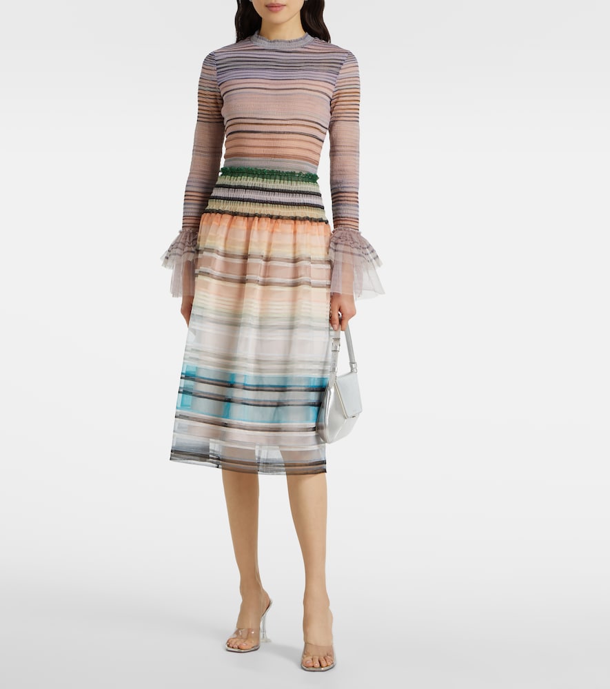  Susan Fang Susan Fang Printed Sheer Tulle Top 