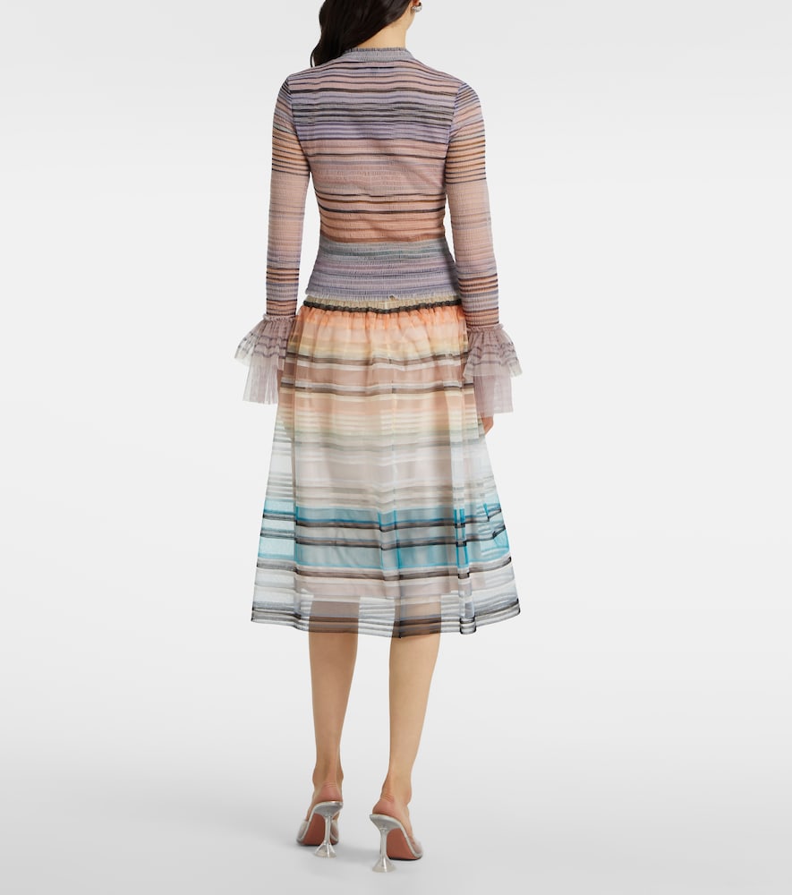 Susan Fang Susan Fang Printed Sheer Tulle Top 