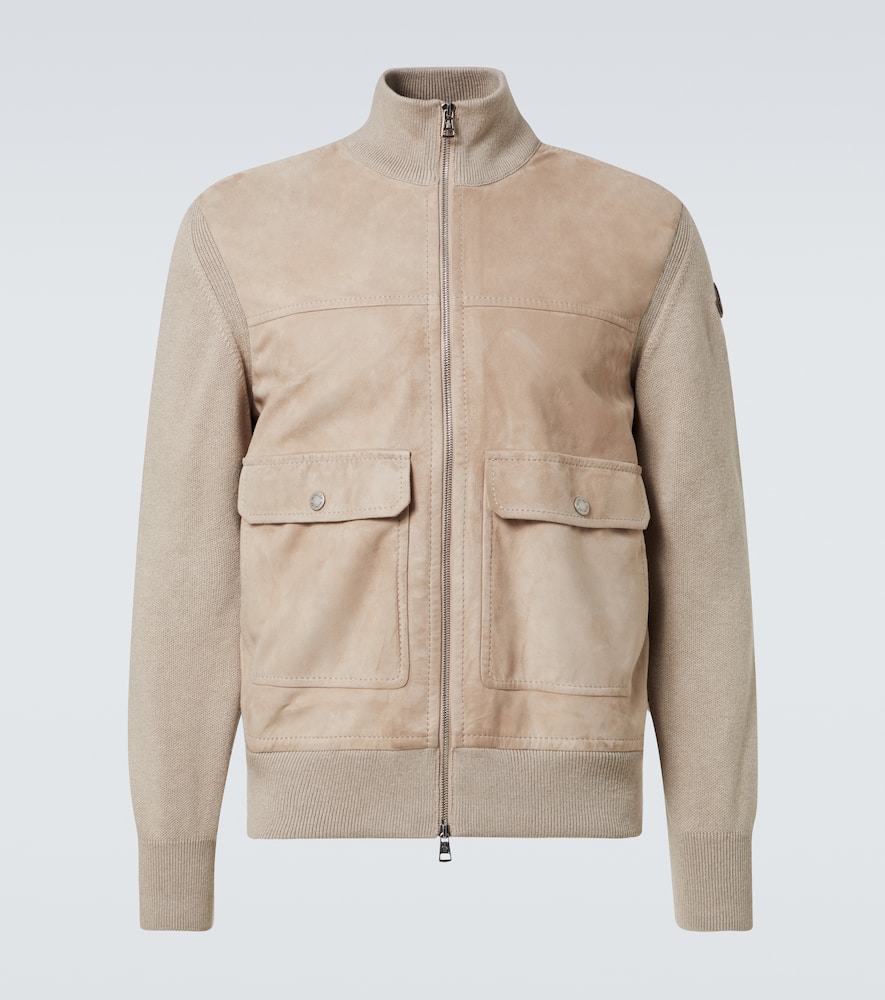 Suede, cotton and wool jacket