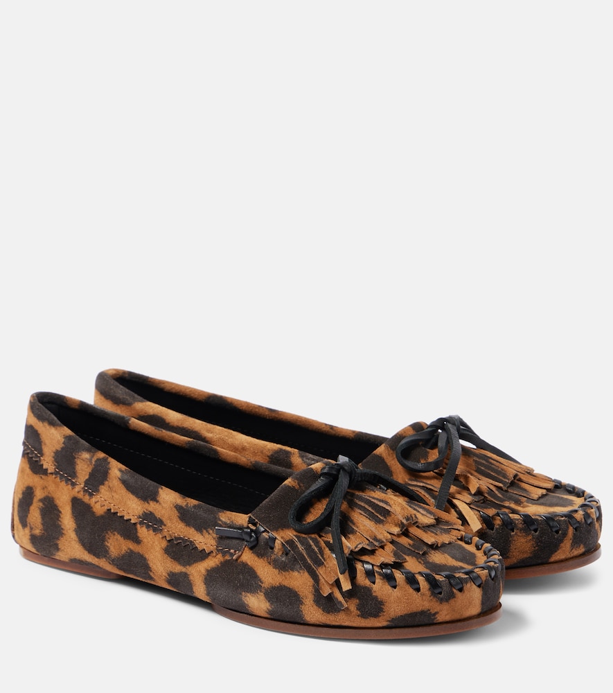 Paris Texas Mocassins Indie en daim motif lopard 346 €