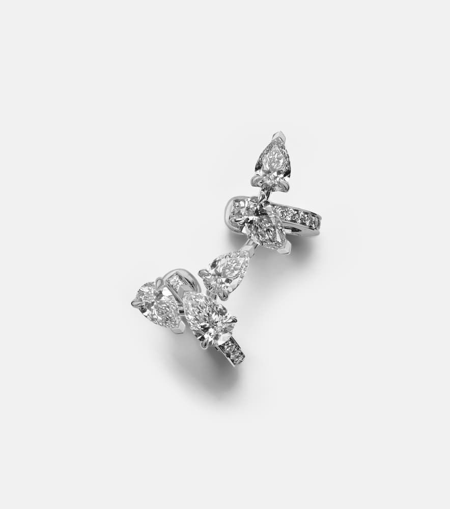 Serti Sur Vide 18kt white gold single ear cuff with diamonds