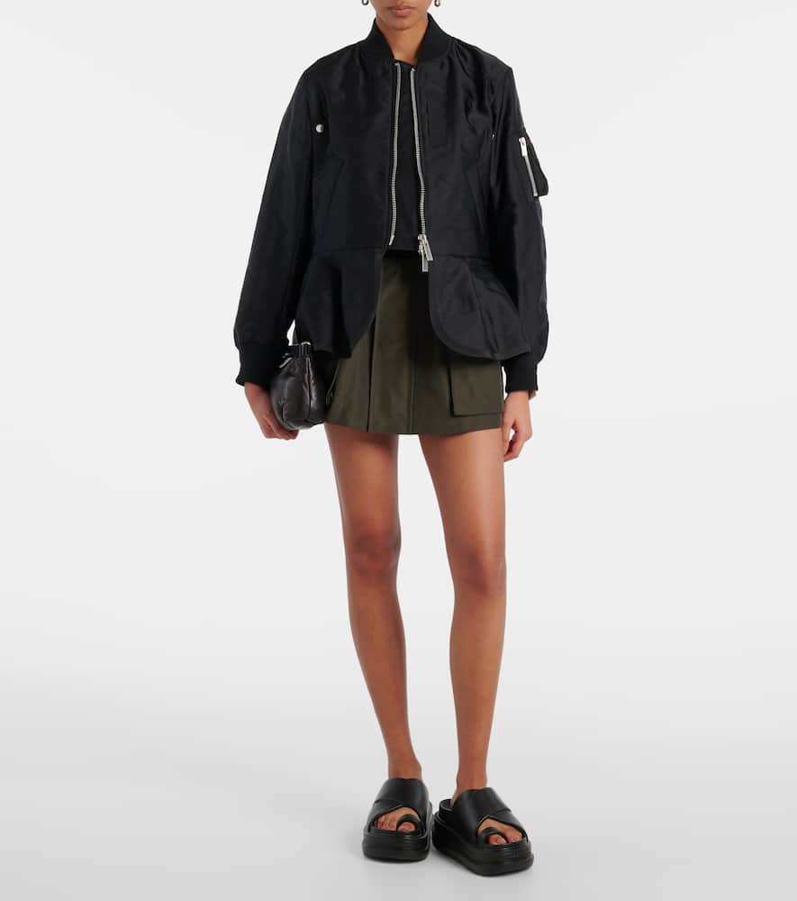 Sacai Polyester Nylon Blend Coat In Black