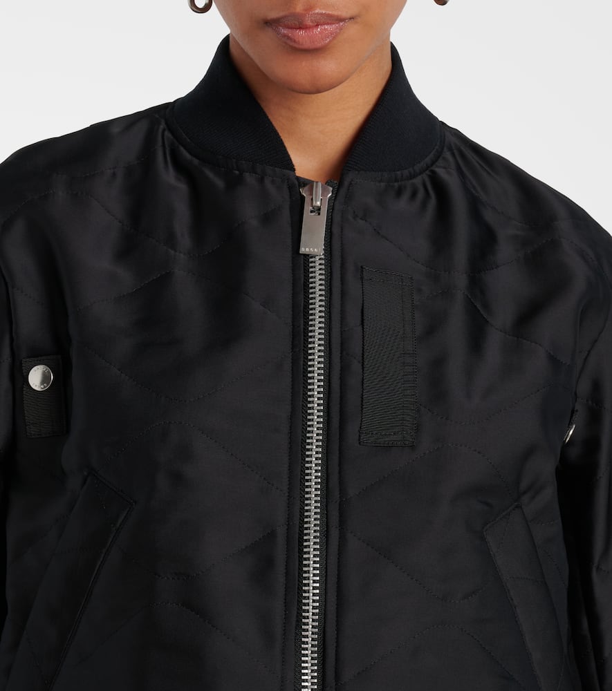 Sacai Polyester Nylon Blend Coat In Black
