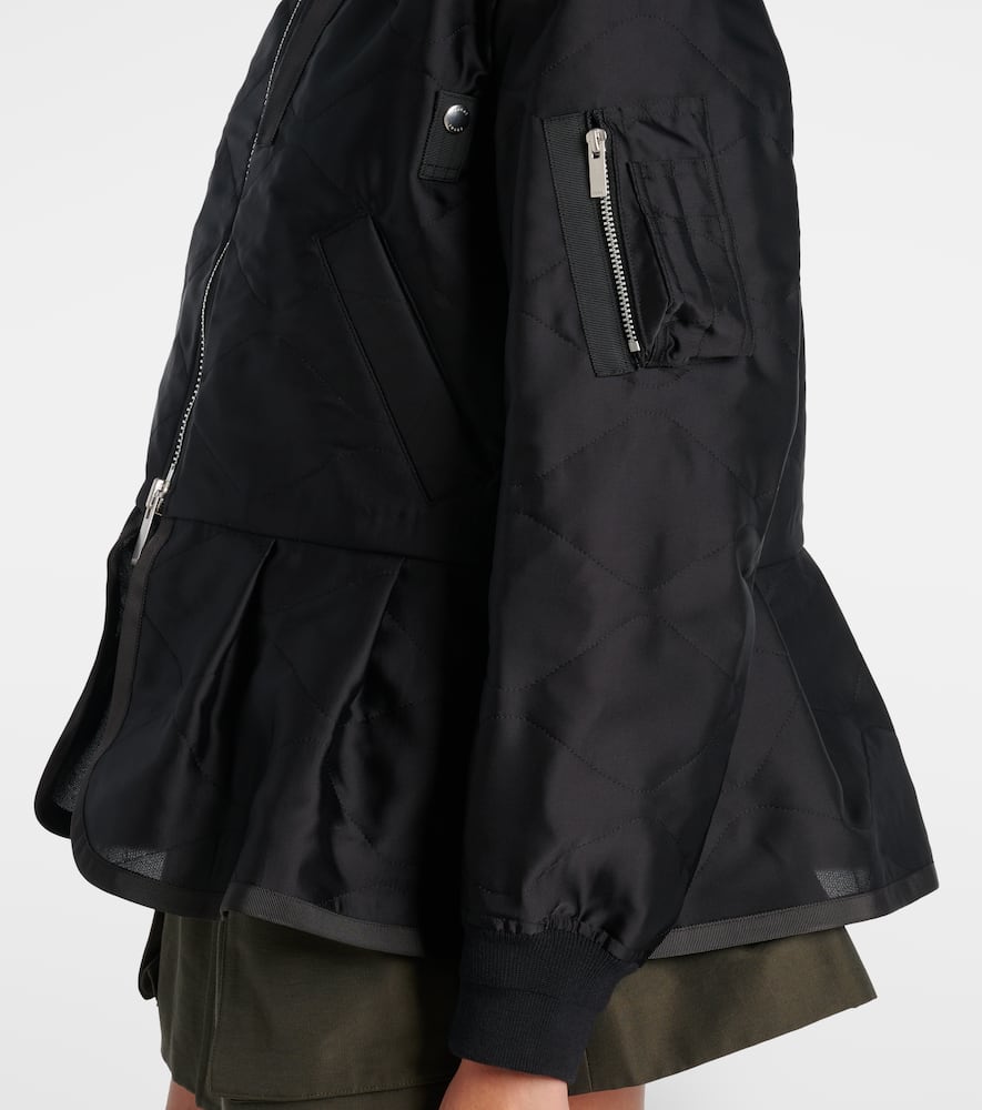 Sacai Polyester Nylon Blend Coat In Black