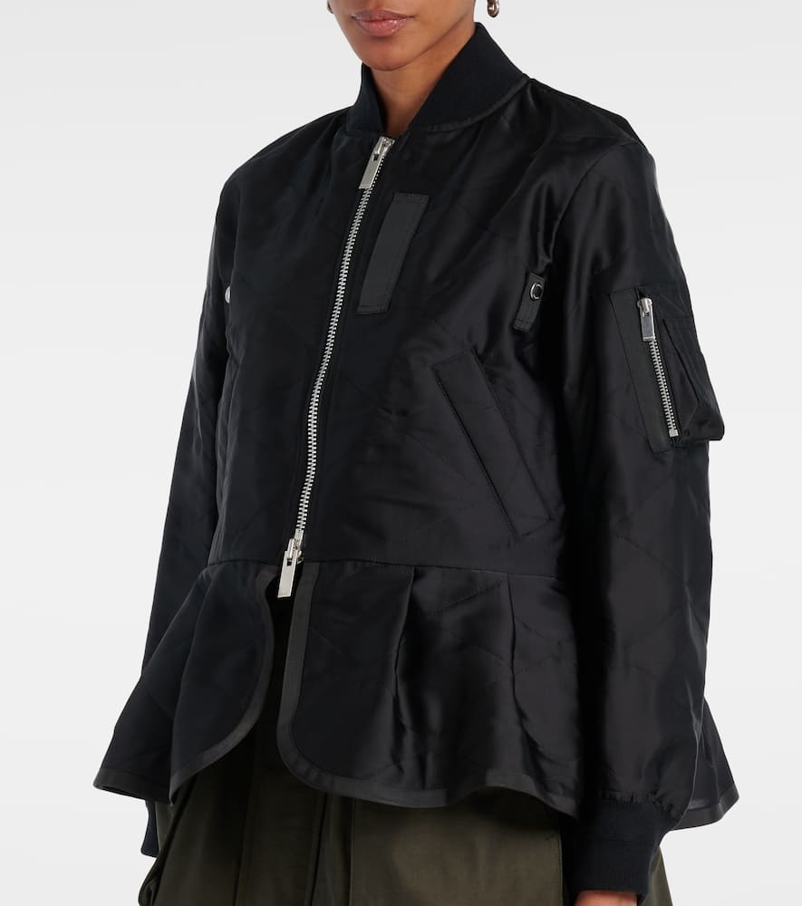 Sacai Polyester Nylon Blend Coat In Black