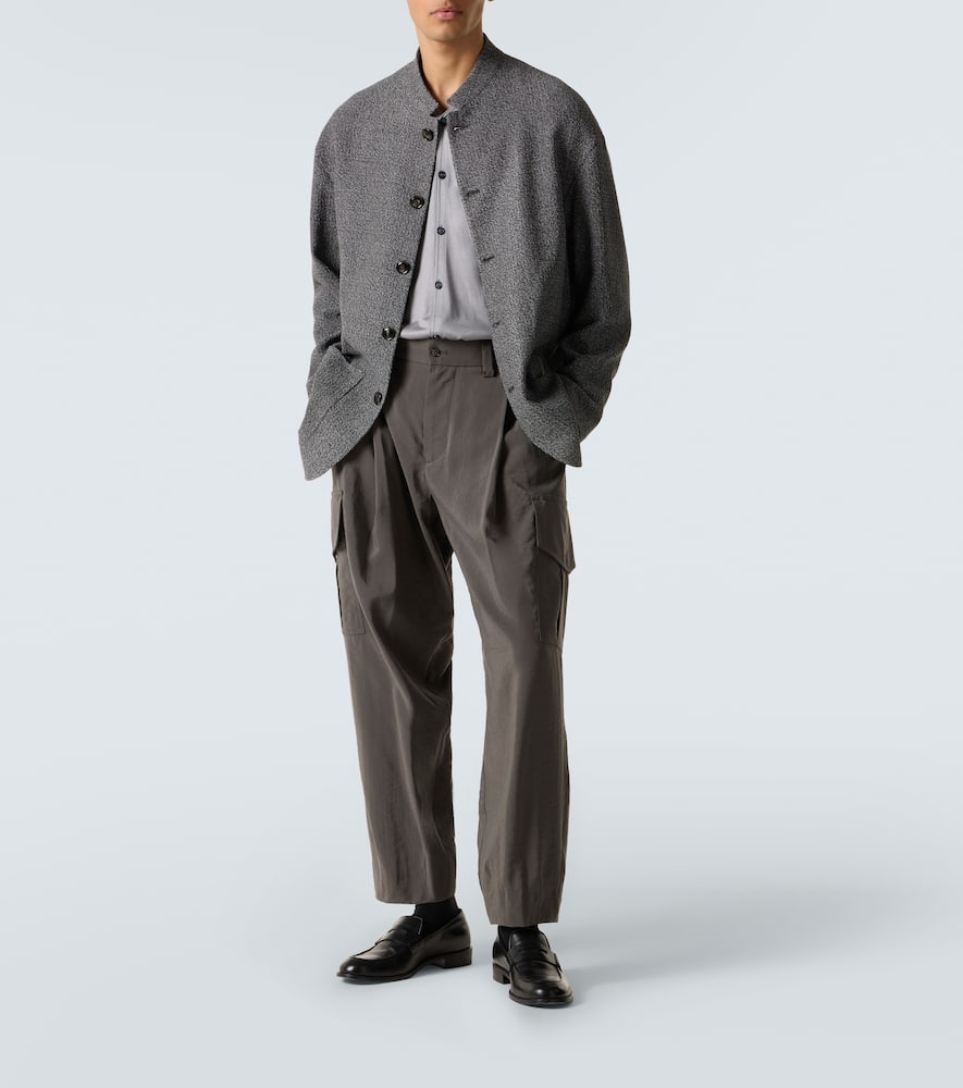 Giorgio Armani Silk-blend Cargo Pants In Brown