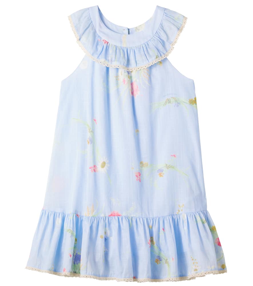 Zimmermann Lucky Floral Cotton Dress In Blue