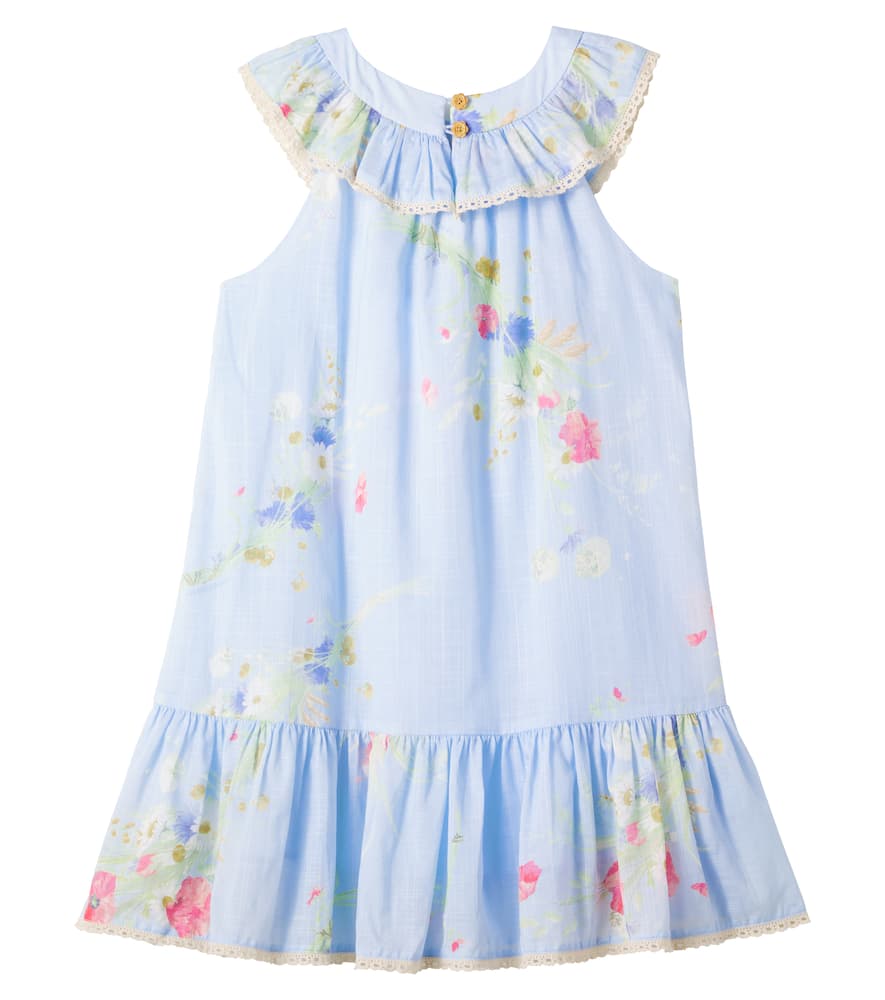 Zimmermann Lucky Floral Cotton Dress In Blue