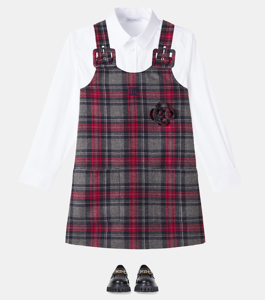  Dolce&gabbana Kids Dolce&gabbana Kids Dg Floral-appliquã© Tartan Dress 