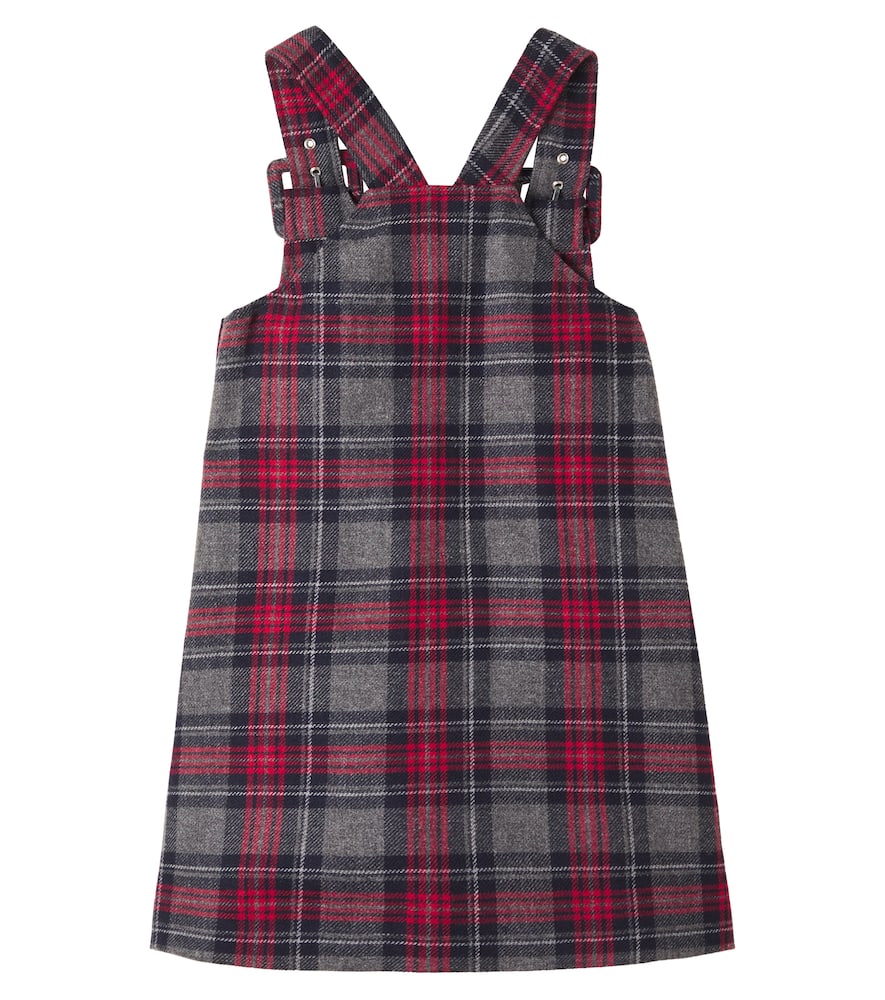 Dolce & Gabbana Dg Floral-appliqué Tartan Dress In Multi