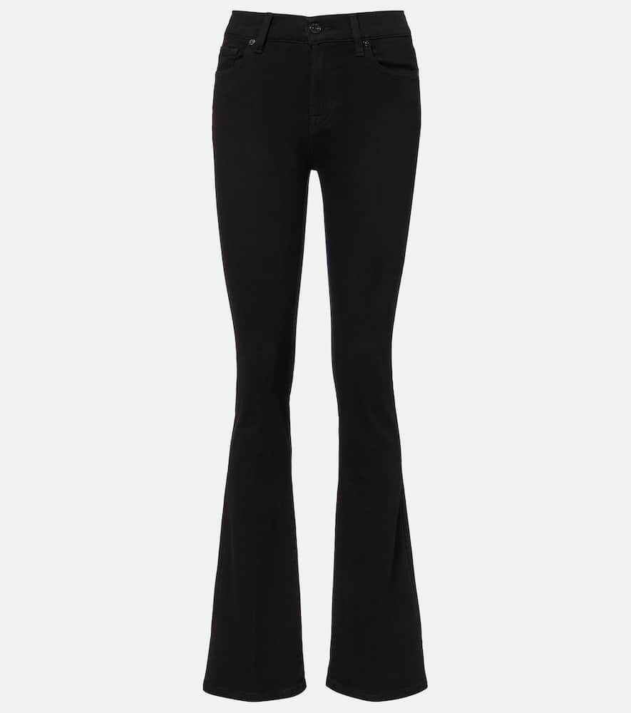 7 For All Mankind Mid-rise Bootcut Jeans In Black