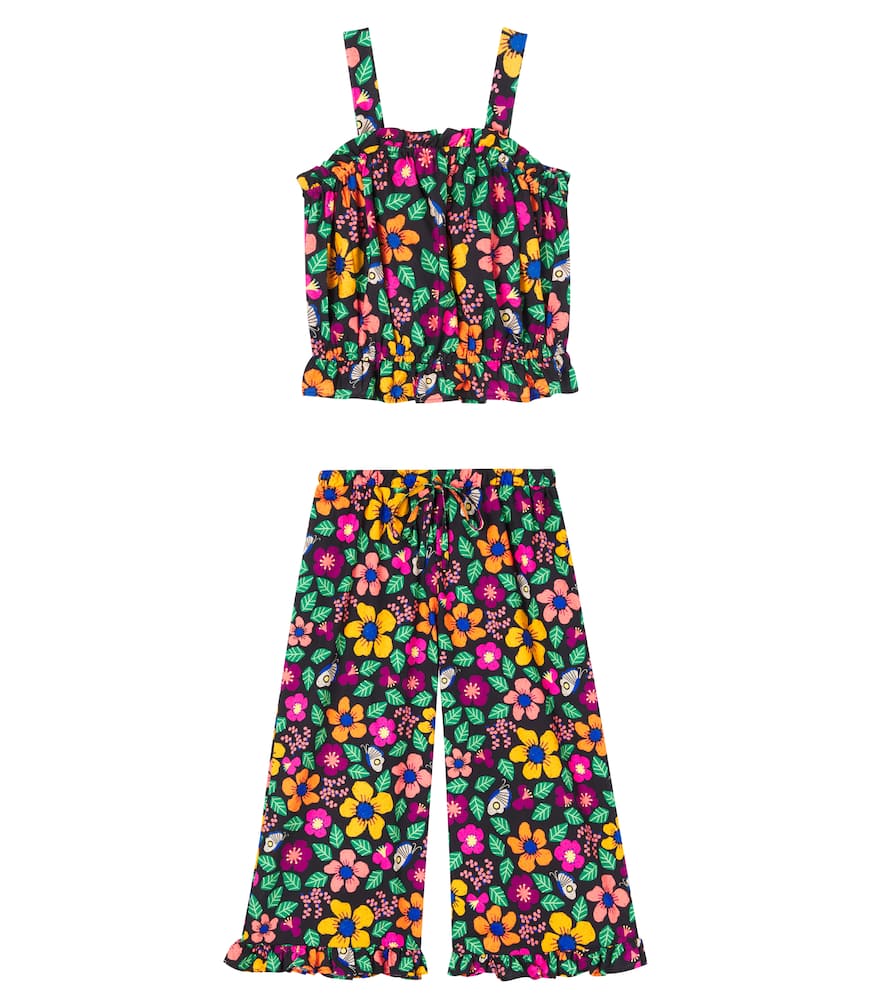 Fabula Fábula Frescor Floral Cotton Top And Pants Set In Multi