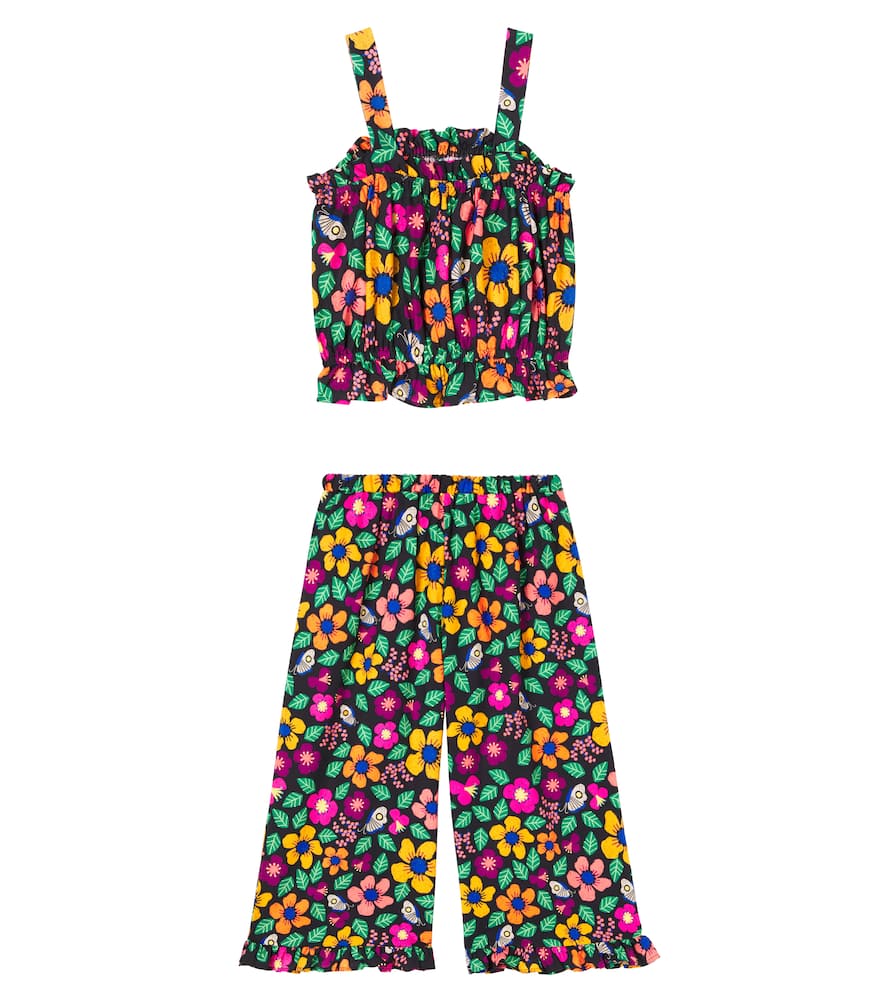 Fabula Fábula Frescor Floral Cotton Top And Pants Set In Multi