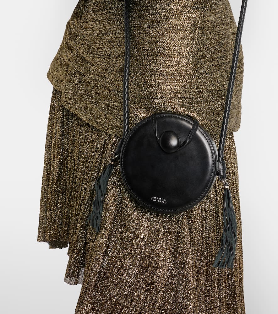 Isabel Marant Houna Small Leather Crossbody Bag In Black