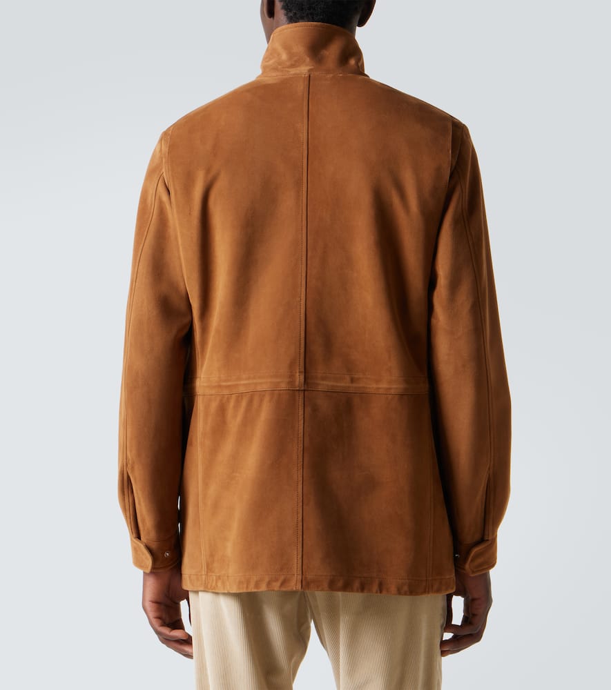 Loro Piana Traveller Suede Jacket In Brown