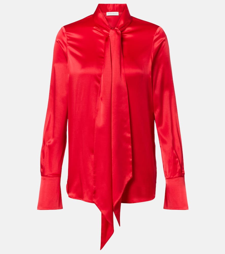 Lavalliere silk crêpe de chine shirt