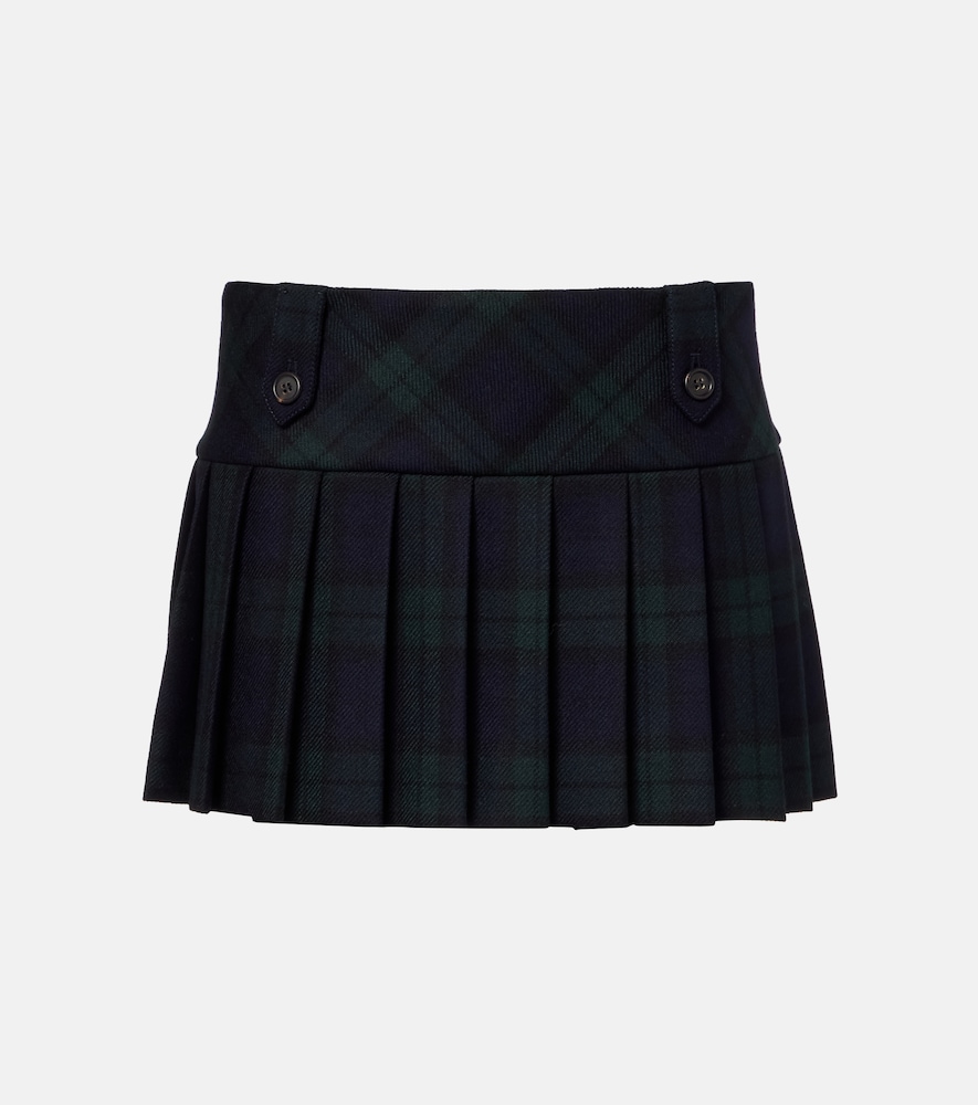 Miu Miu Plaid virgin wool twill miniskirt