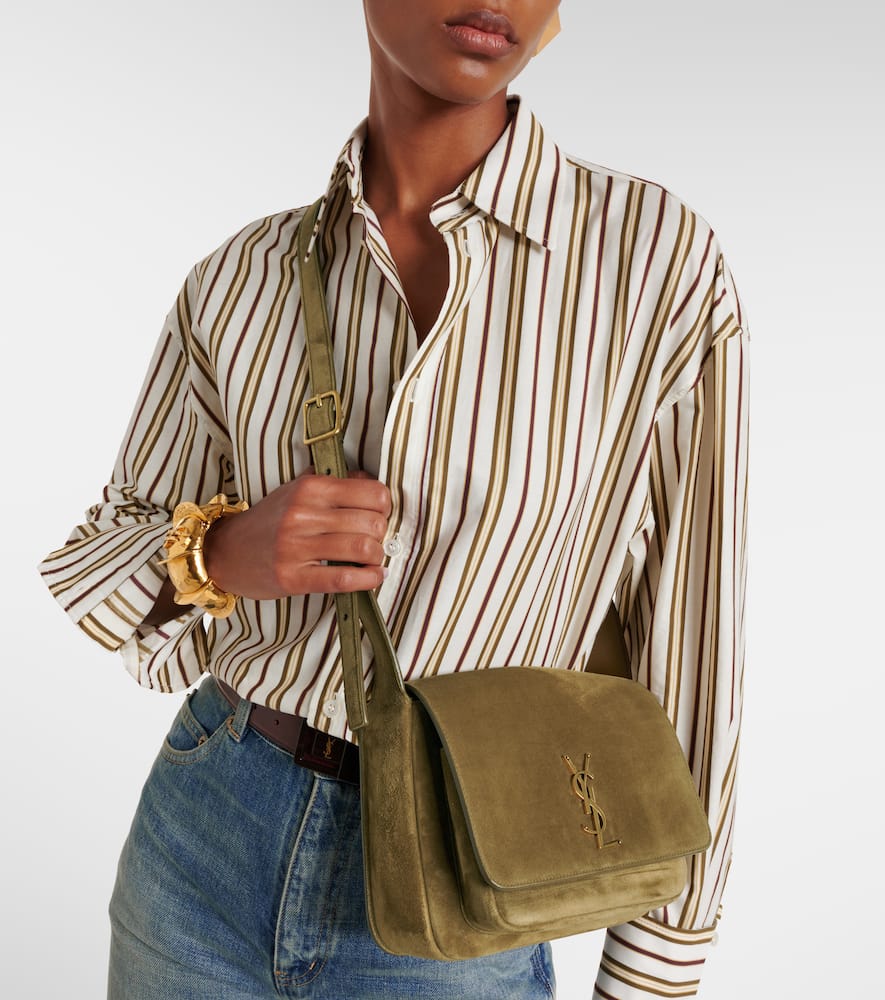 Saint Laurent Niki Cassandre Suede Shoulder Bag
