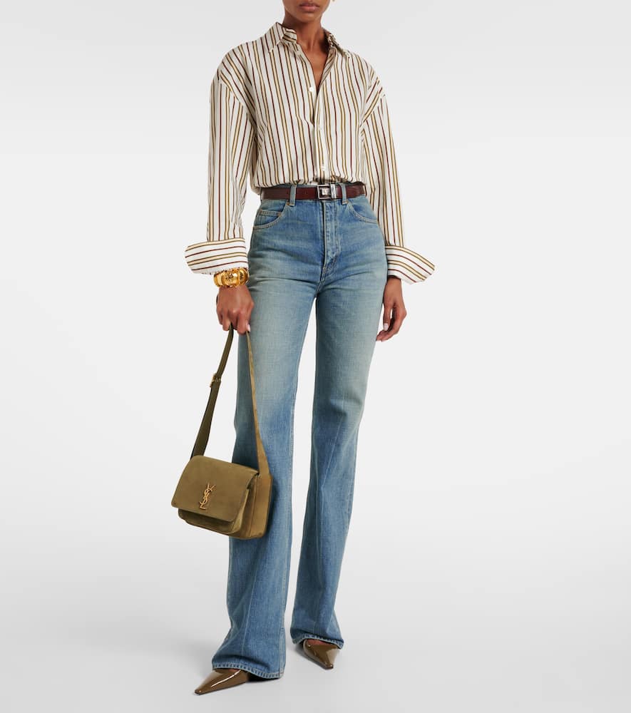 Saint Laurent Niki Cassandre Suede Shoulder Bag