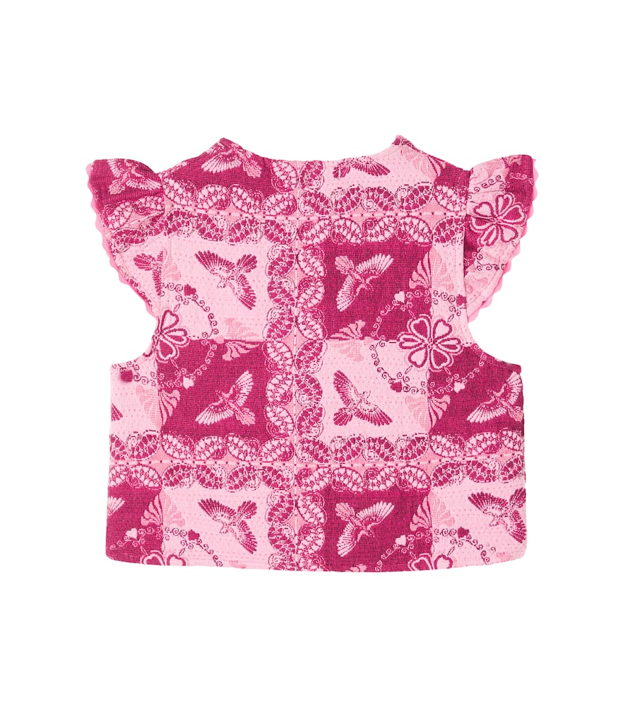 Bebe Organic Nina Needlepoint Cotton-blend Vest In Pink