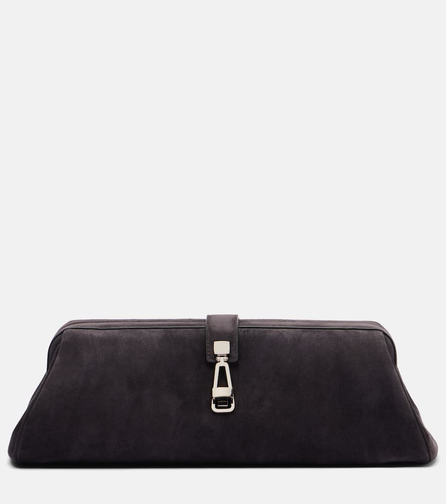 Gabriela Hearst Small Suede Shoulder Bag In Gray