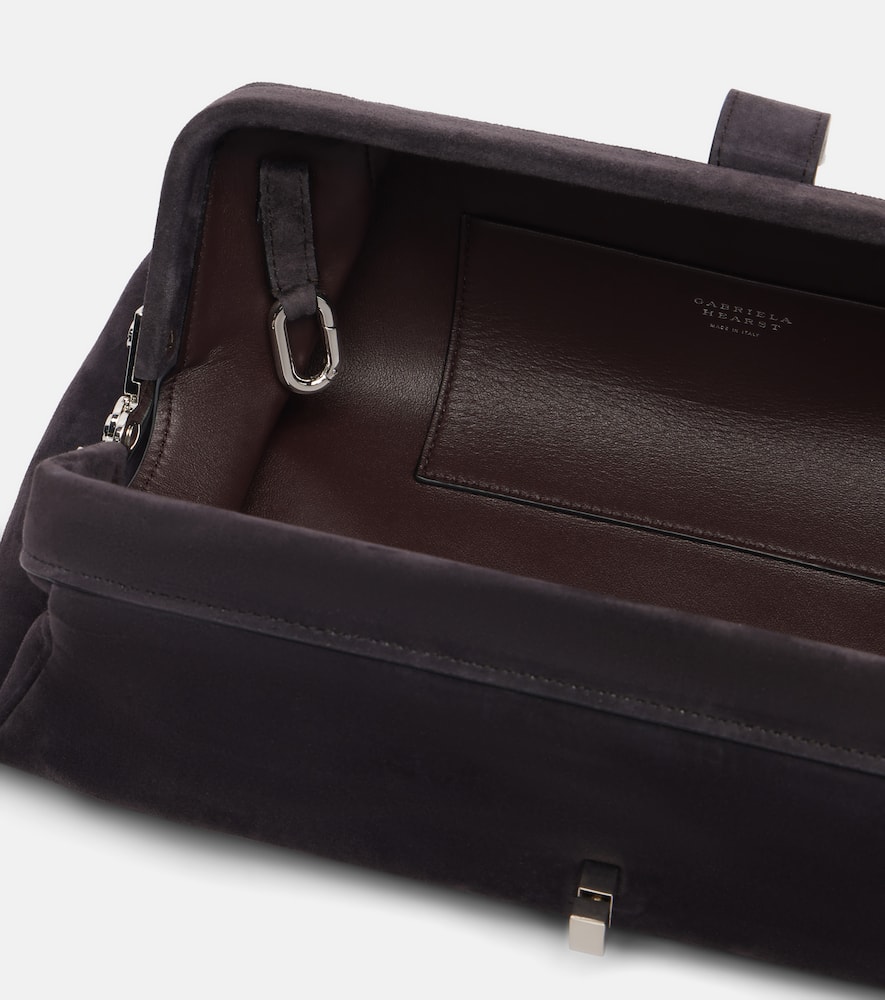 Gabriela Hearst Small Suede Shoulder Bag In Gray
