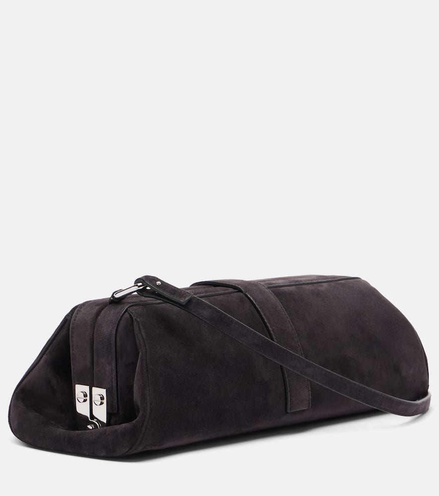 Gabriela Hearst Small Suede Shoulder Bag In Gray