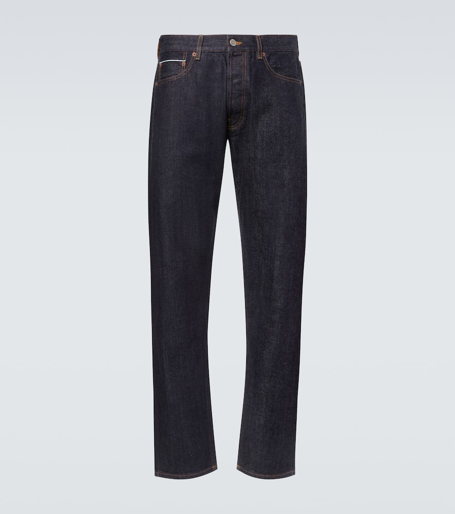 Thom Sweeney Mid-rise Straight Jeans In Blue