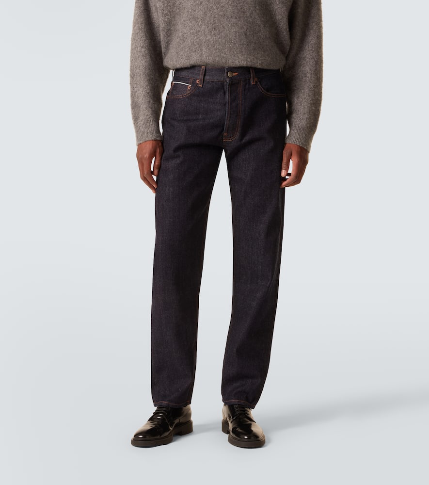 Thom Sweeney Mid-rise Straight Jeans In Blue