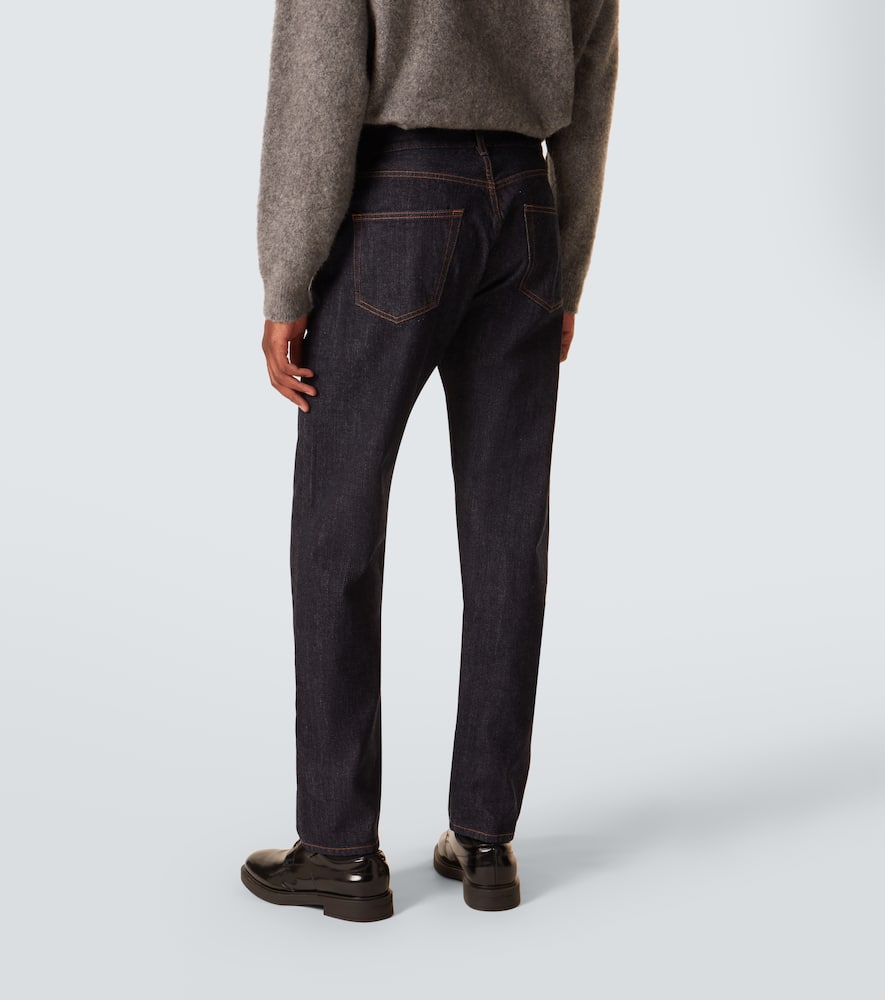 Thom Sweeney Mid-rise Straight Jeans In Blue