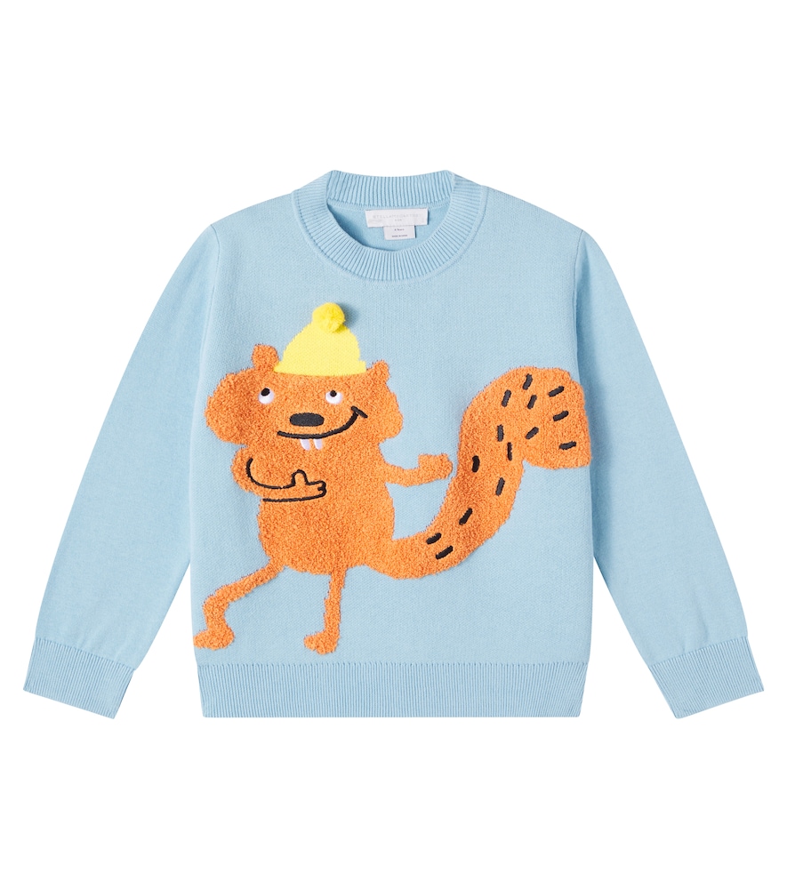 Stella Mccartney Kids Blue Embroidered Cotton Jersey Sweater Y Size 12 - Mytheresa