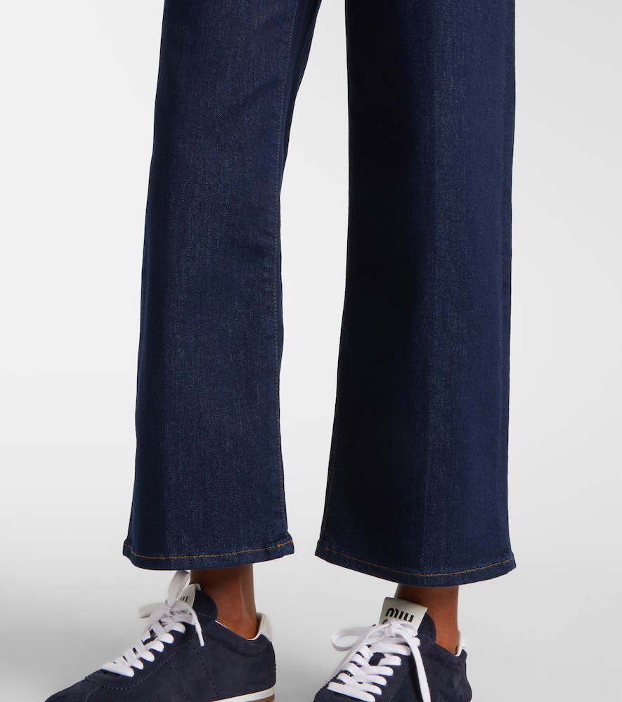 Frame Le Slim Palazzo Crop Wide-leg Jeans In Blue