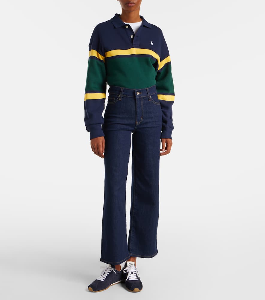 Frame Le Slim Palazzo Crop Wide-leg Jeans In Blue