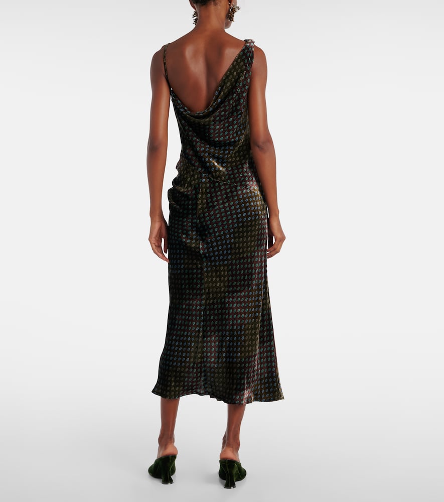 Dries Van Noten Asymmetric Printed Gown In Multi