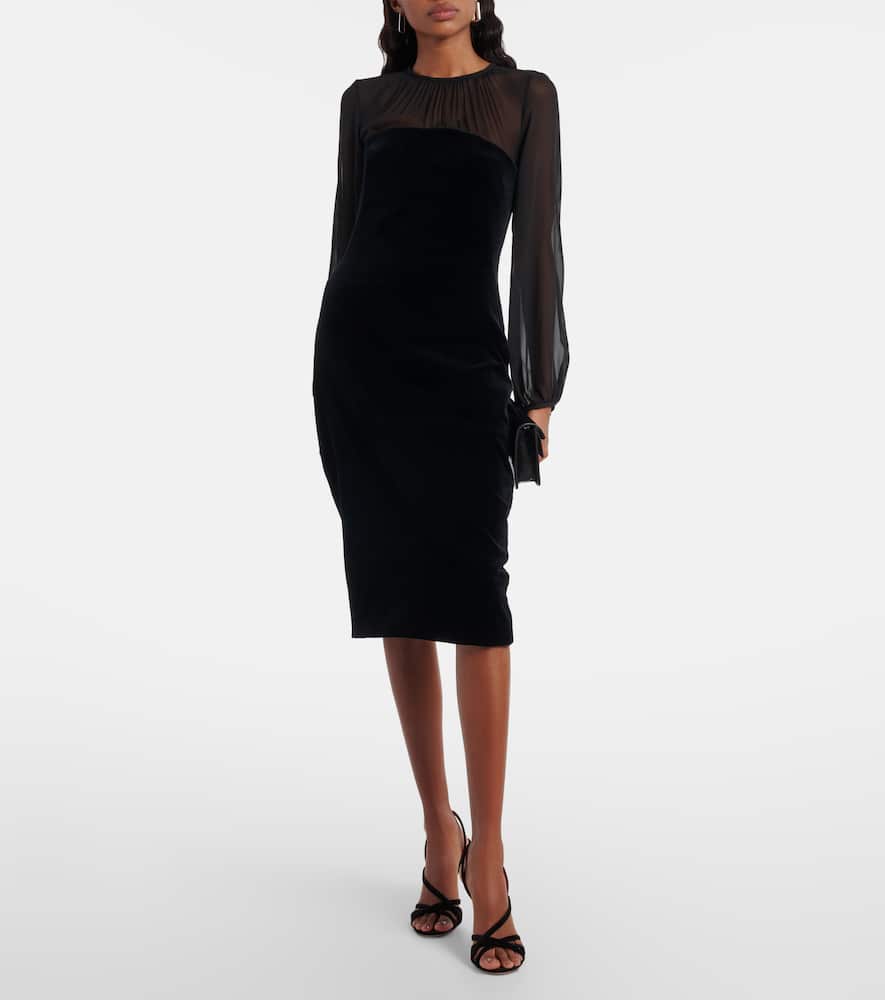 Max Mara Carl Embellished Silk Velvet Midi Dress In Animal Print