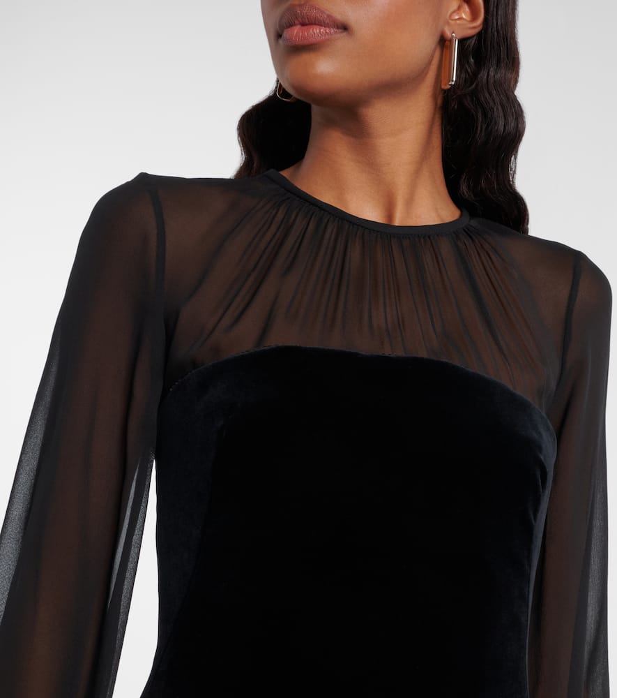 Max Mara Carl Embellished Silk Velvet Midi Dress In Animal Print