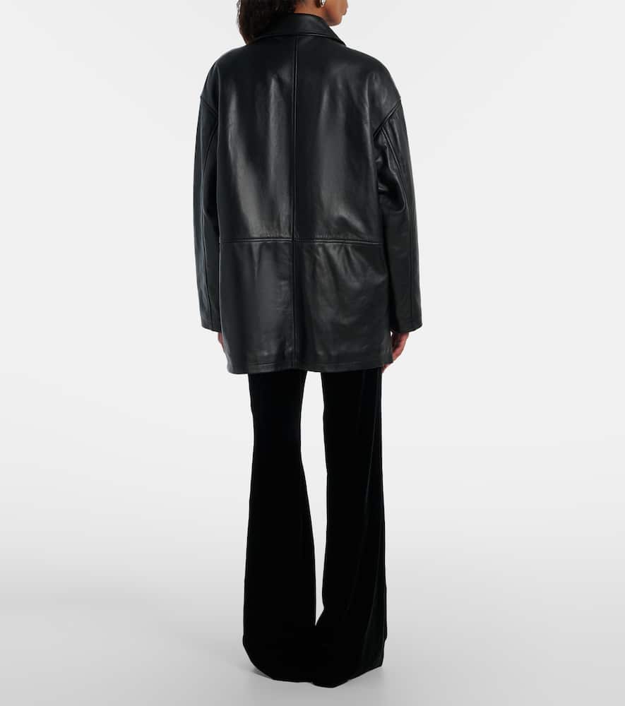 Nili Lotan Cordel Leather Coat In Black