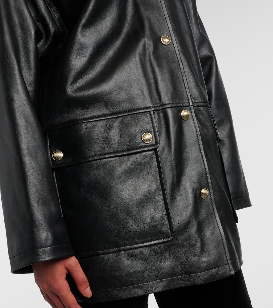 Nili Lotan Cordel Leather Coat In Black