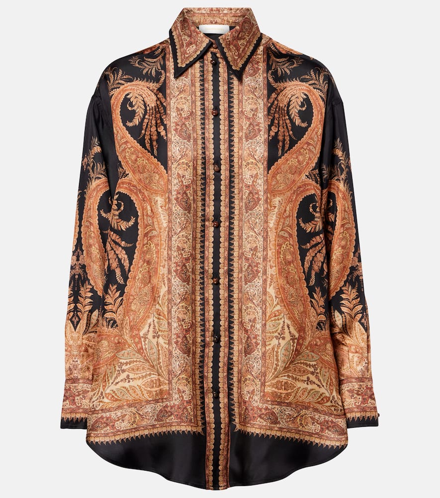 Zimmermann Longline Paisley Pattern Top In Brown