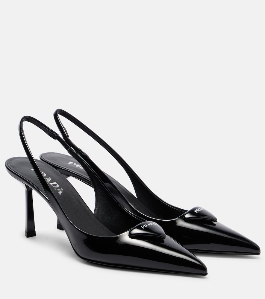 Prada Women Brushed Leather Slingback Pumps In Black