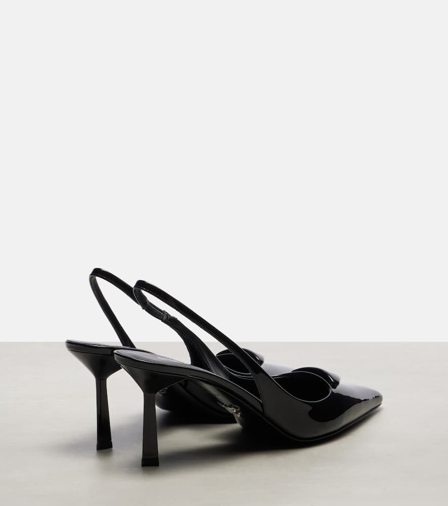 Prada Women Brushed Leather Slingback Pumps In Black