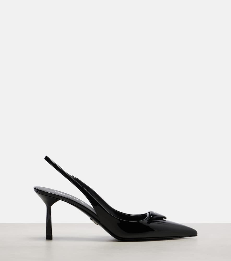 Prada Women Brushed Leather Slingback Pumps In Black