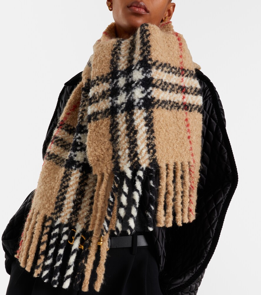 Burberry Check Alpaca And Wool-Blend Scarf
