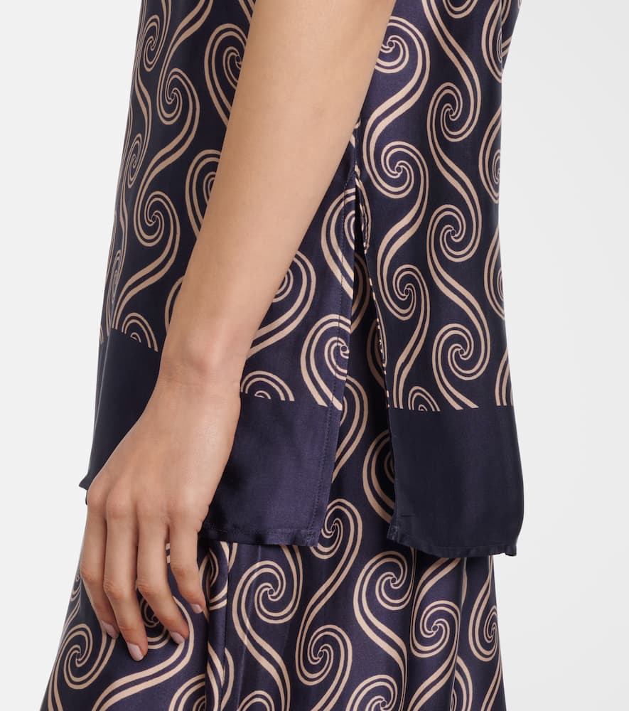 Faithfull Aina Printed Satin Camisole In Blue